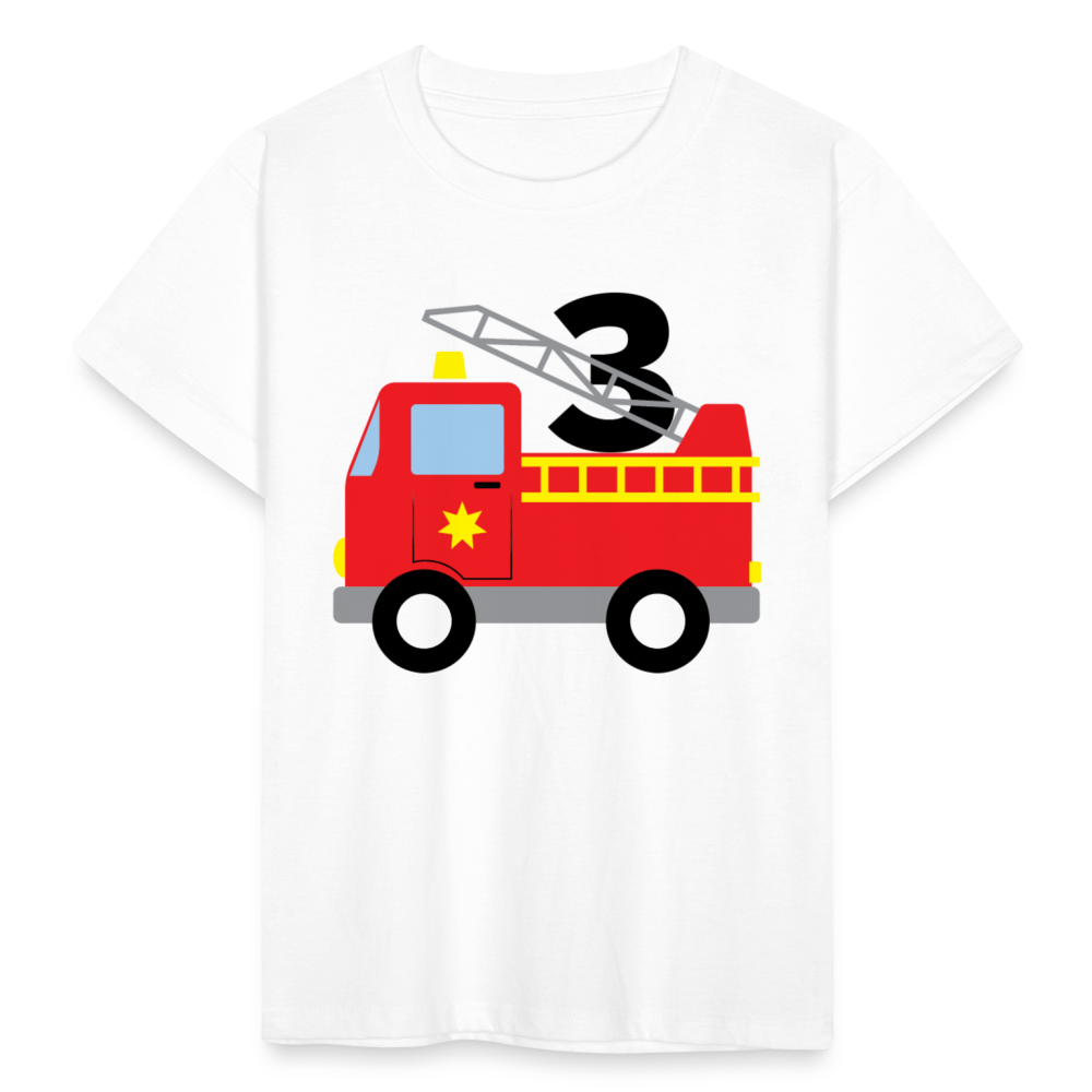 Kinder T-Shirt "3. Geburtstag" (Feuerwehrauto) - Weiß