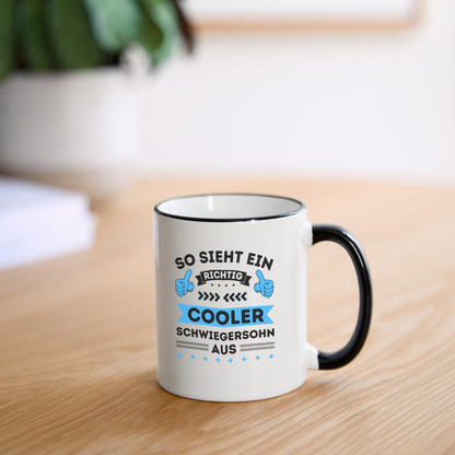 Tasse "So sieht ein richtig cooler Schwiegersohn aus" - Weiß/Schwarz