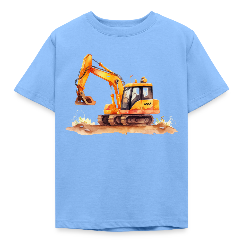 Kinder T-Shirt "Bagger im Wasserfarben-Stil" - Himmelblau