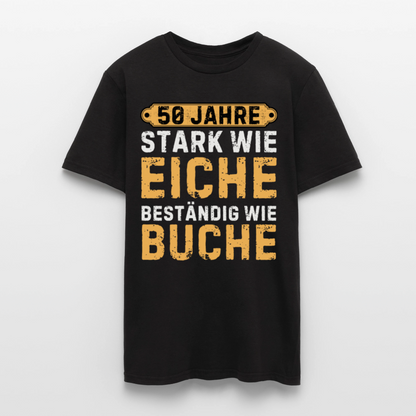 Männer T-Shirt "50 Geburtstag Holz" - Schwarz