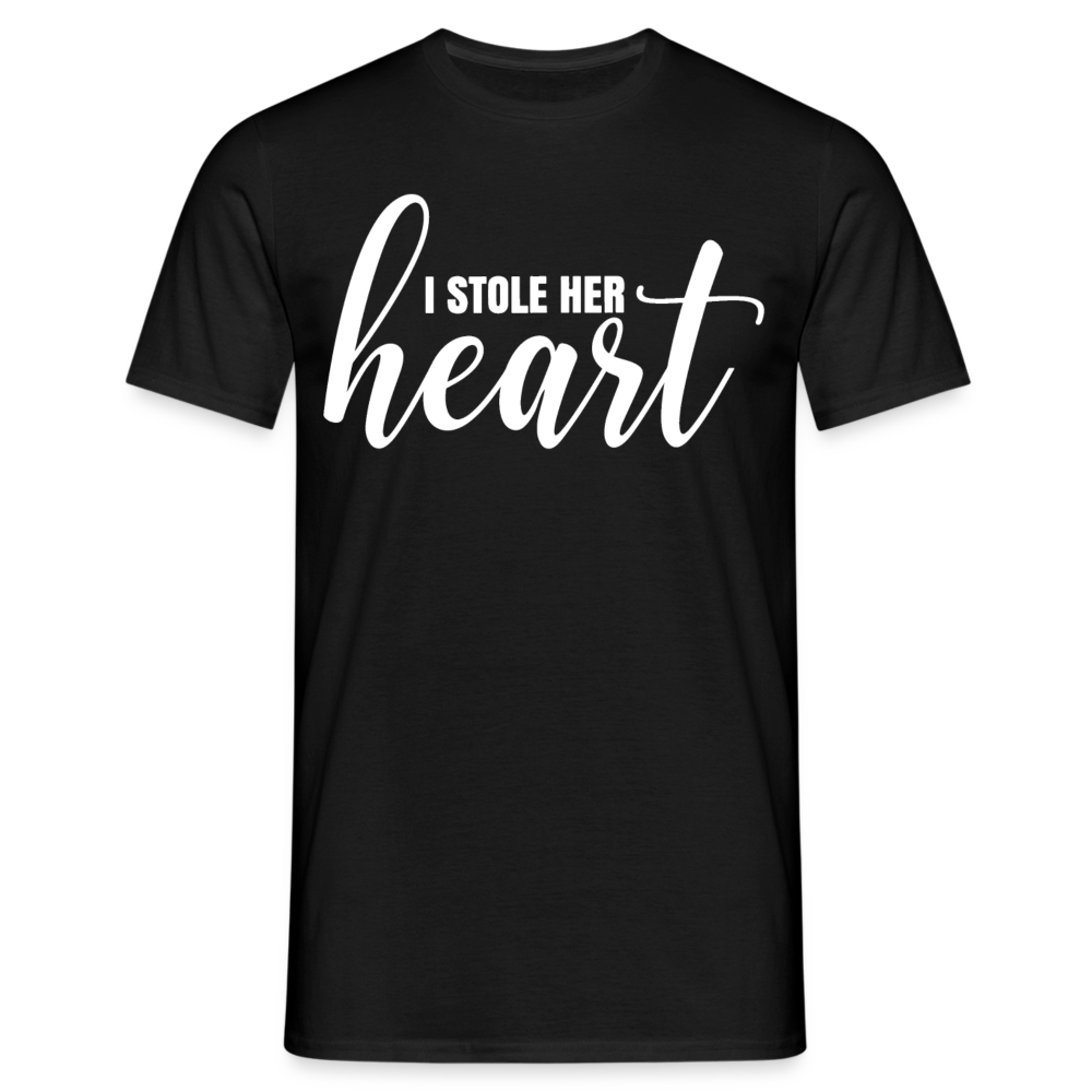 Männer T-Shirt "I stole her heart" - Schwarz