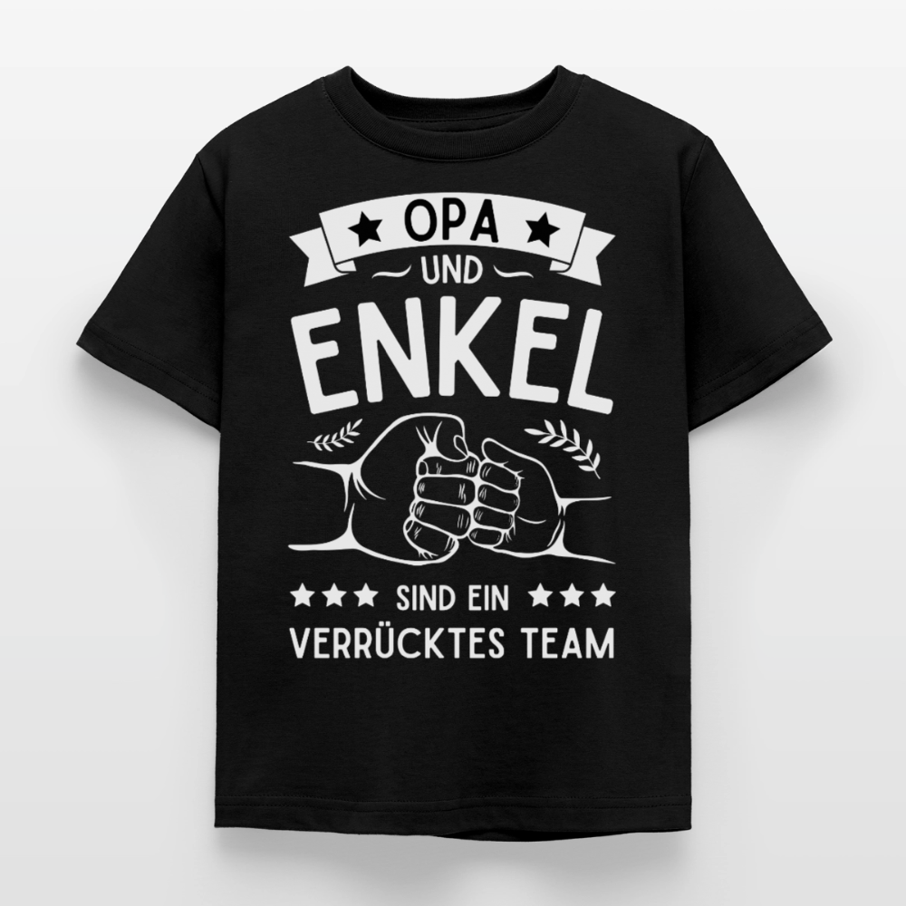 Kinder T-Shirt "Opa und Enkel sind ein verrücktes Team" - Schwarz