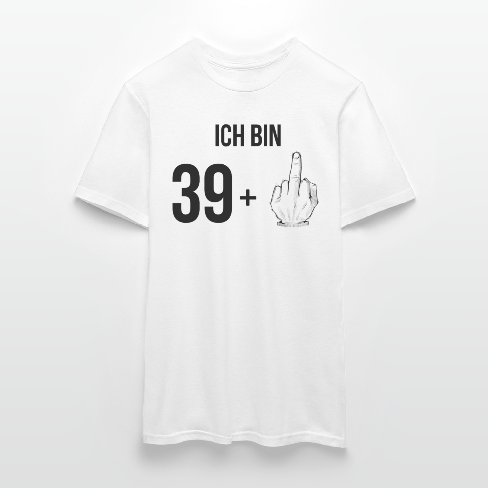 Männer T-Shirt "Ich bin 39 plus Mittelfinger" - Weiß