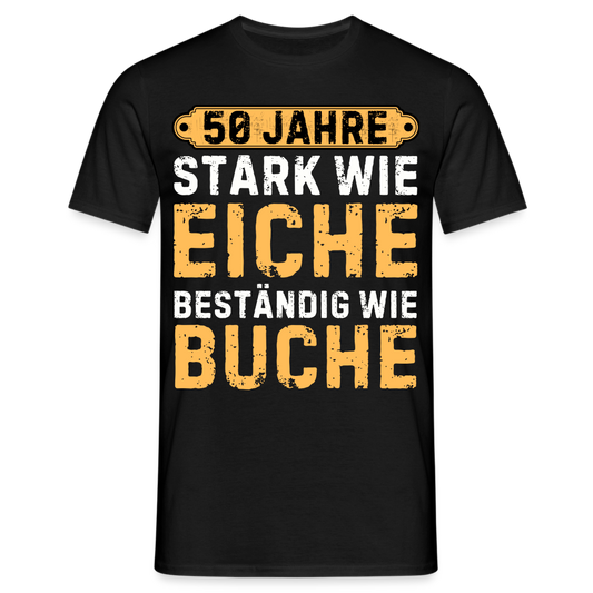 Männer T-Shirt "50 Geburtstag Holz" - Schwarz