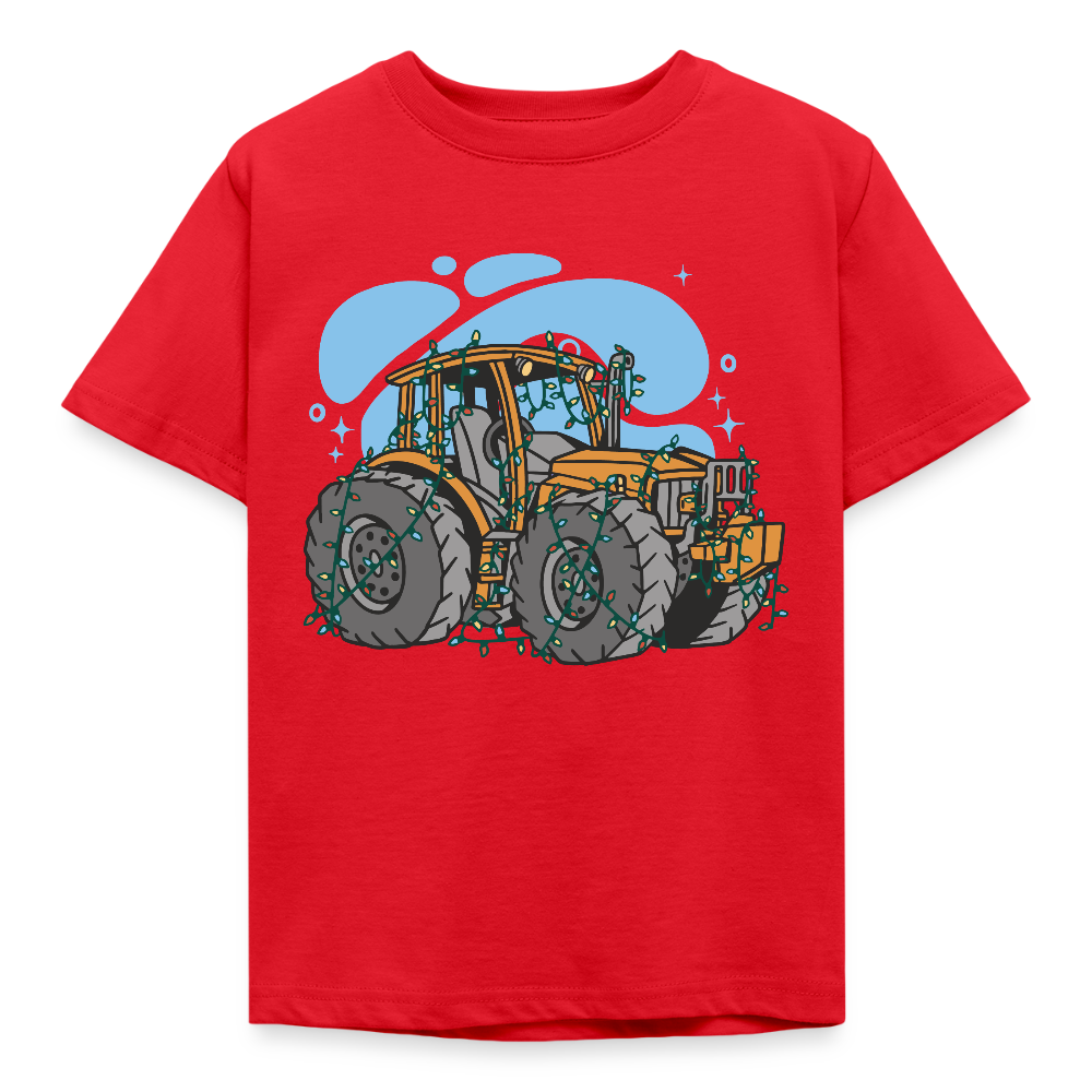 Kinder T-Shirt "Weihnachten Traktor" - Rot