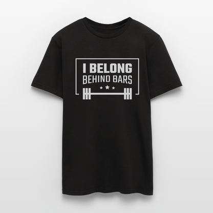 Männer T-Shirt "I belong behind bars" - Schwarz