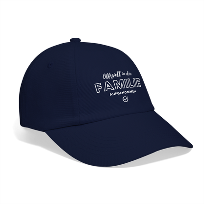 Baseballkappe "Offiziell in der Familie aufgenommen" - Blau/Blau