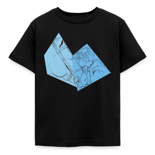 Kinder T-Shirt "Ich liebe mein Pferd" - Schwarz