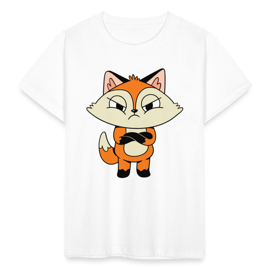 Kinder T-Shirt "Grimmiger Fuchs" - Weiß