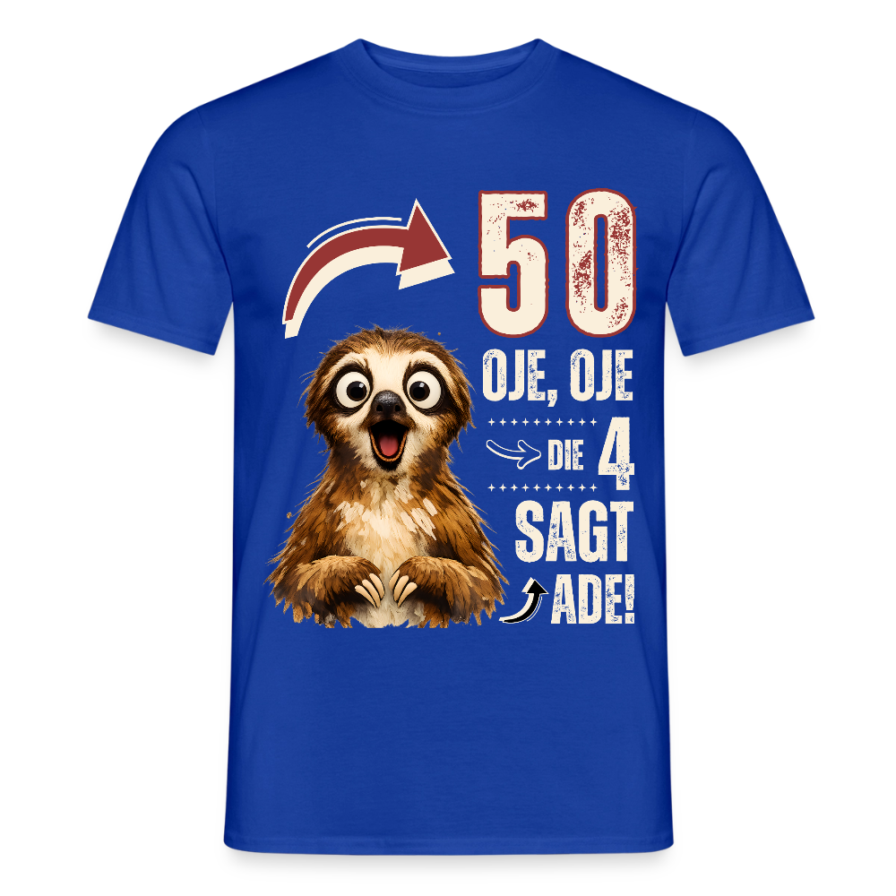 Männer T-Shirt "50 - Oje, Oje, die 4 sagt ade!" - Dunkelblau