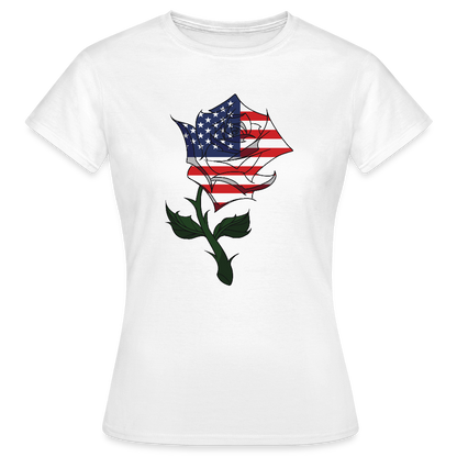 Frauen Bio-T-Shirt "USA Rose" - Weiß
