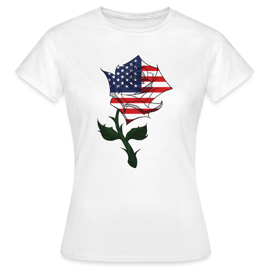 Frauen Bio-T-Shirt "USA Rose" - Weiß