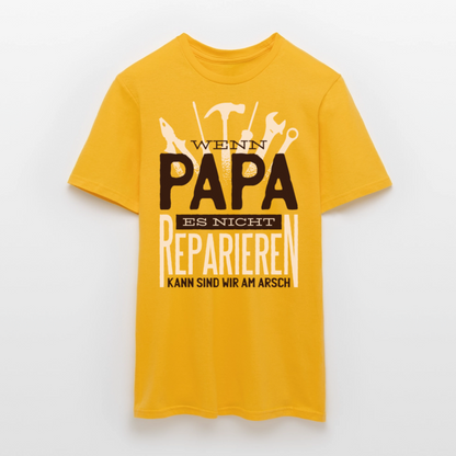 Männer T-Shirt "Wenn Papa es nicht reparieren kann..." - Gelb