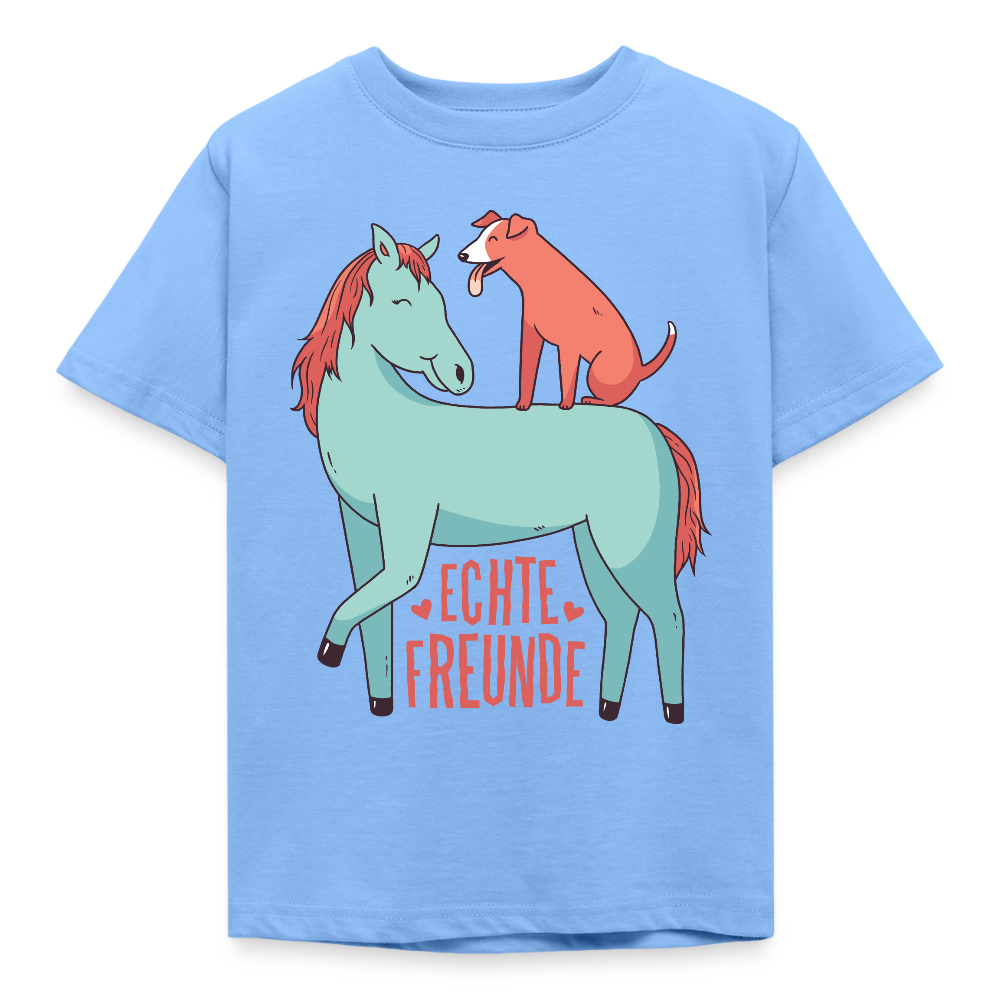 Kinder T-Shirt "Echte Freunde" - Himmelblau