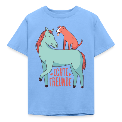 Kinder T-Shirt "Echte Freunde" - Himmelblau