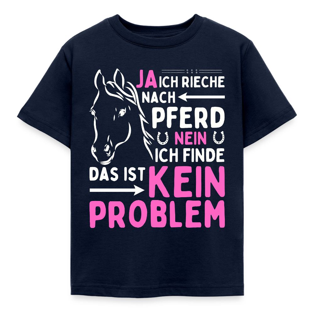 Kinder T-Shirt "Ja ich rieche nach Pferd" - Navy
