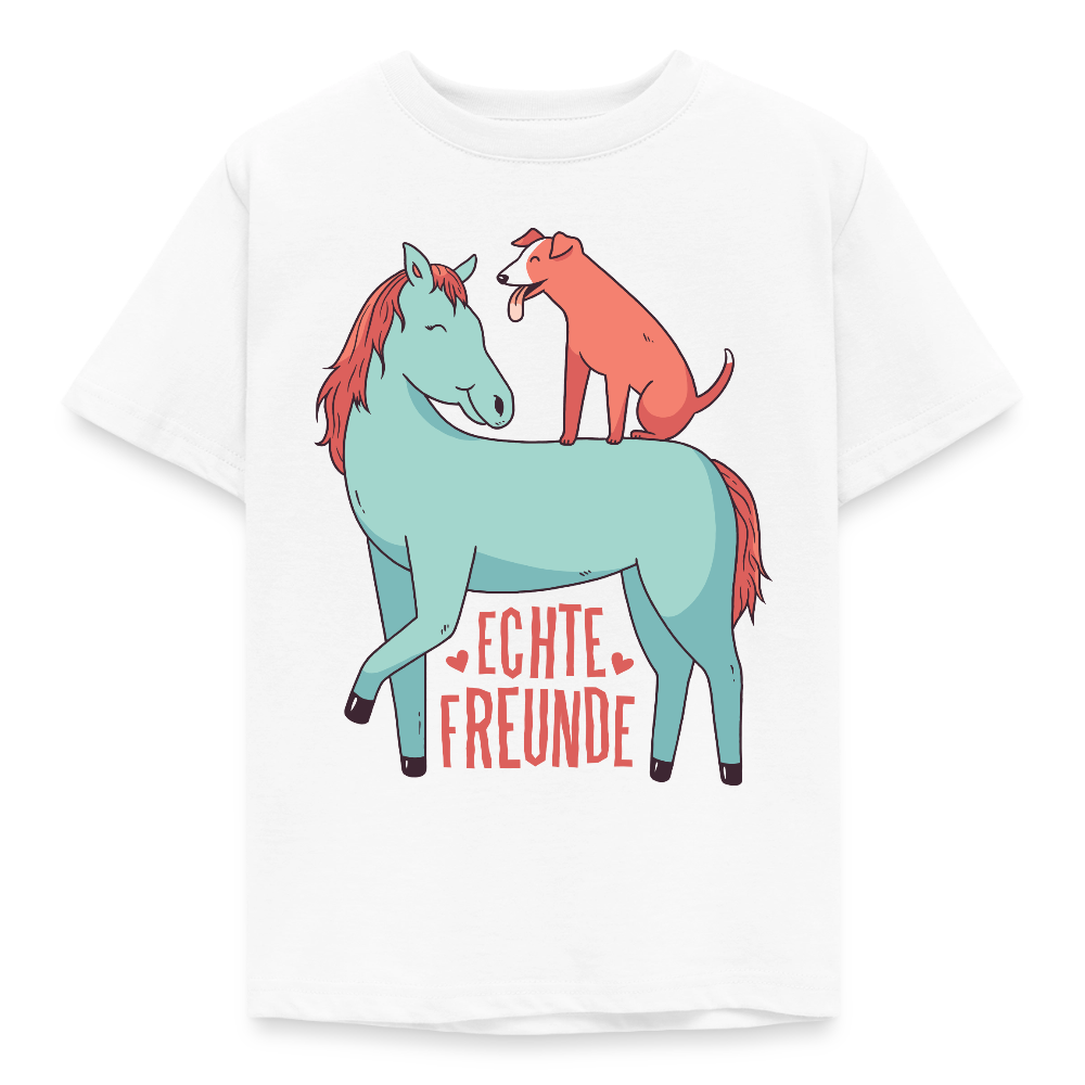 Kinder T-Shirt "Echte Freunde" - Weiß