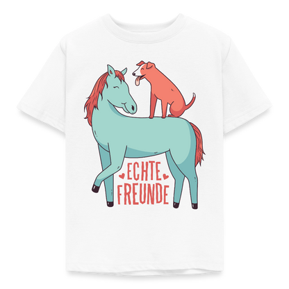 Kinder T-Shirt "Echte Freunde" - Weiß