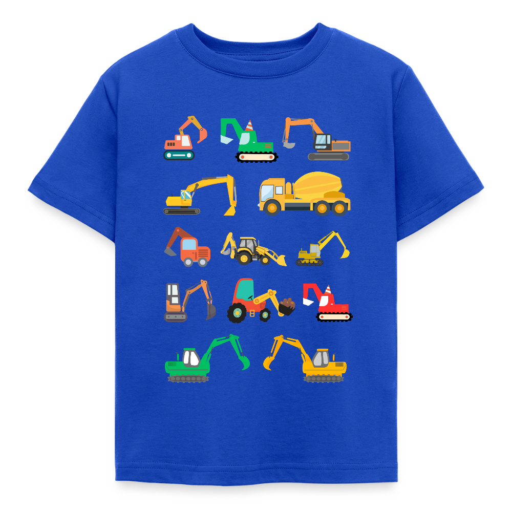 Kinder T-Shirt "Viele Bagger" - Royalblau