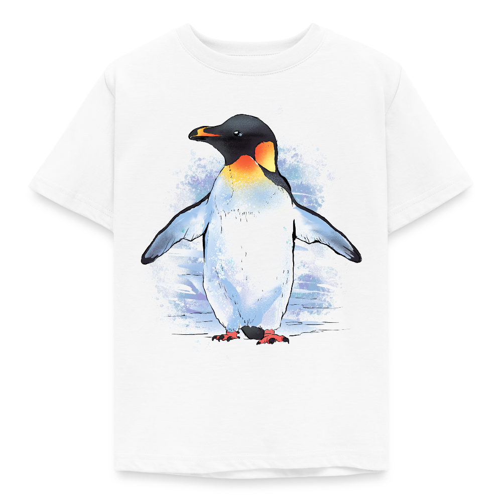 Kinder T-Shirt "Pinguin im Wasserfarben-Stil" - Weiß