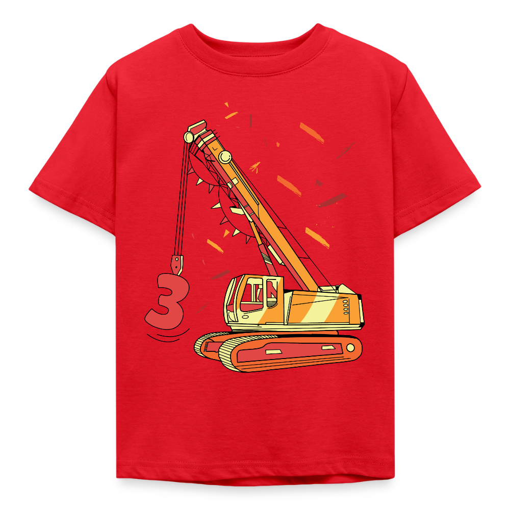 Kinder T-Shirt "Bagger 3 Jahre" - Rot