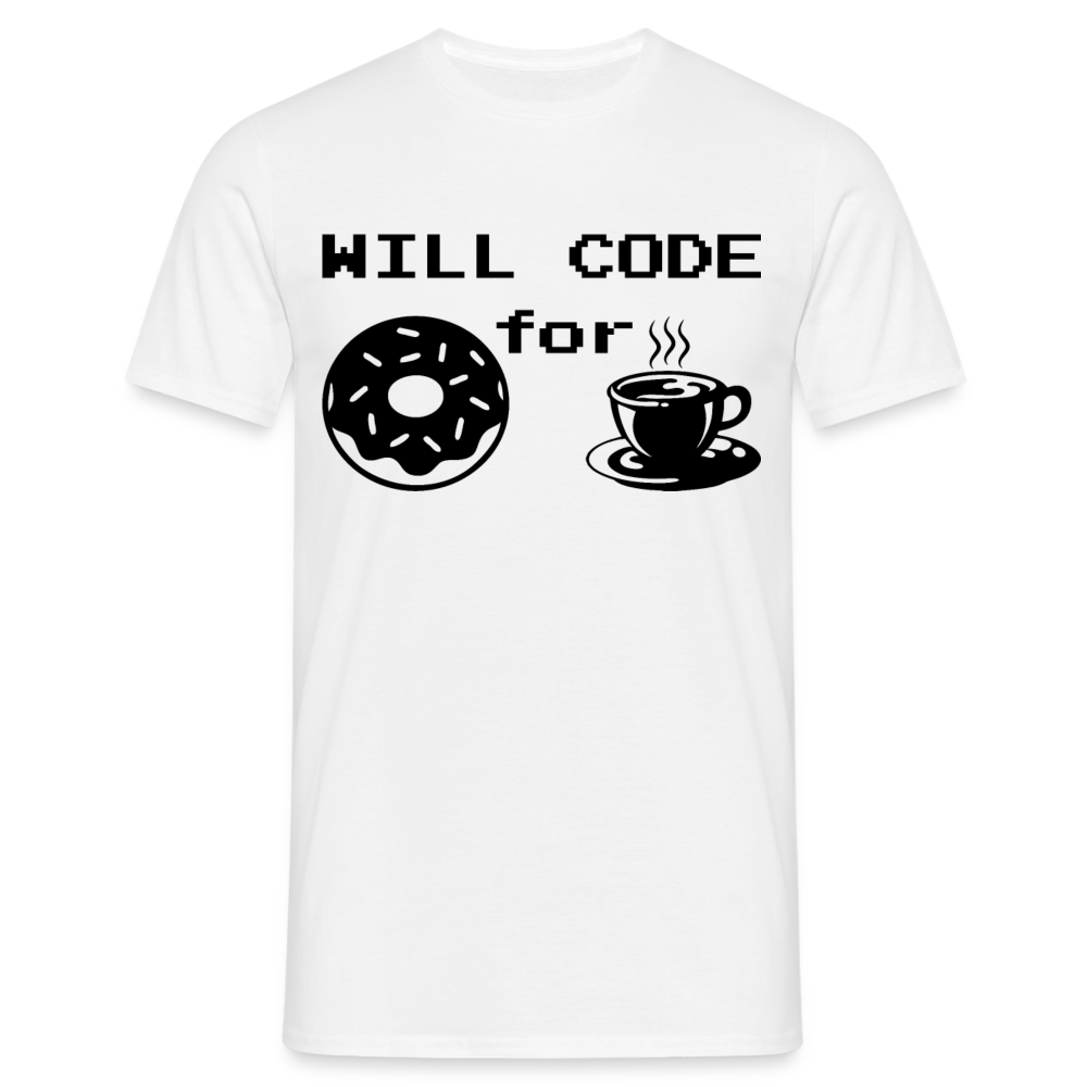 Männer T-Shirt "Will code for ..." - Weiß