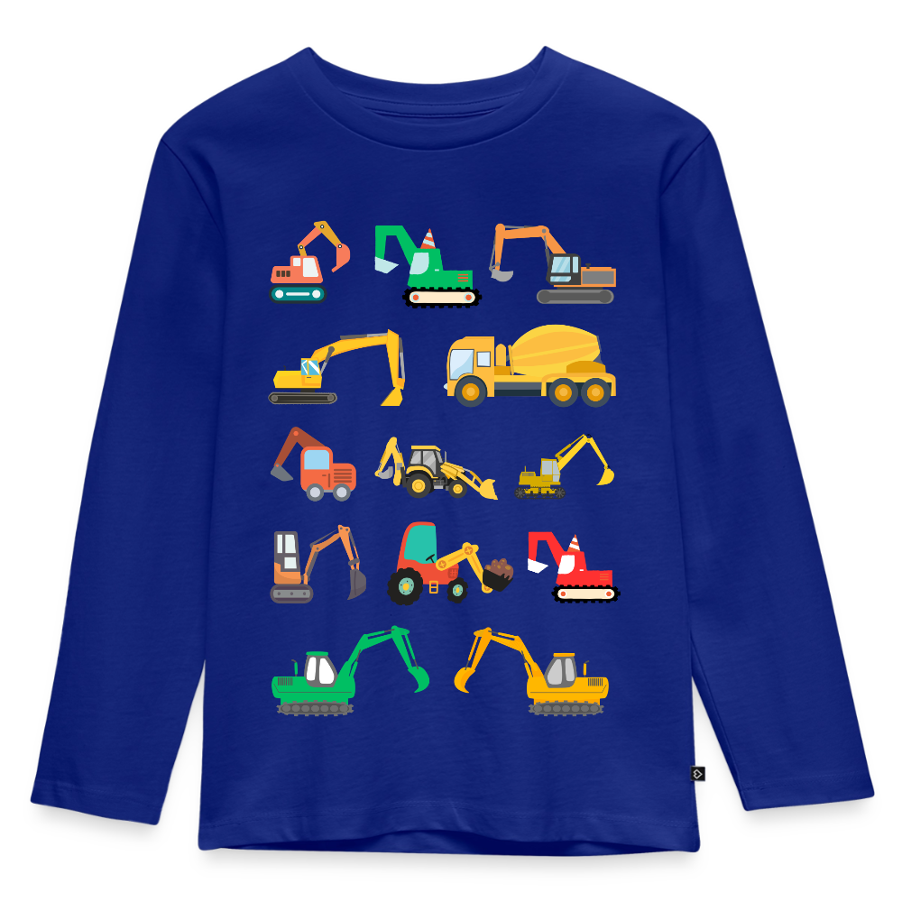 Kinder Langarmshirt "Viele Bagger" - Royalblau