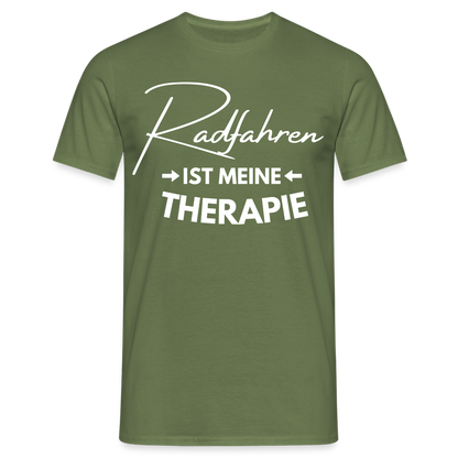 Männer T-Shirt "Radfahren ist meine Therapie" - Militärgrün