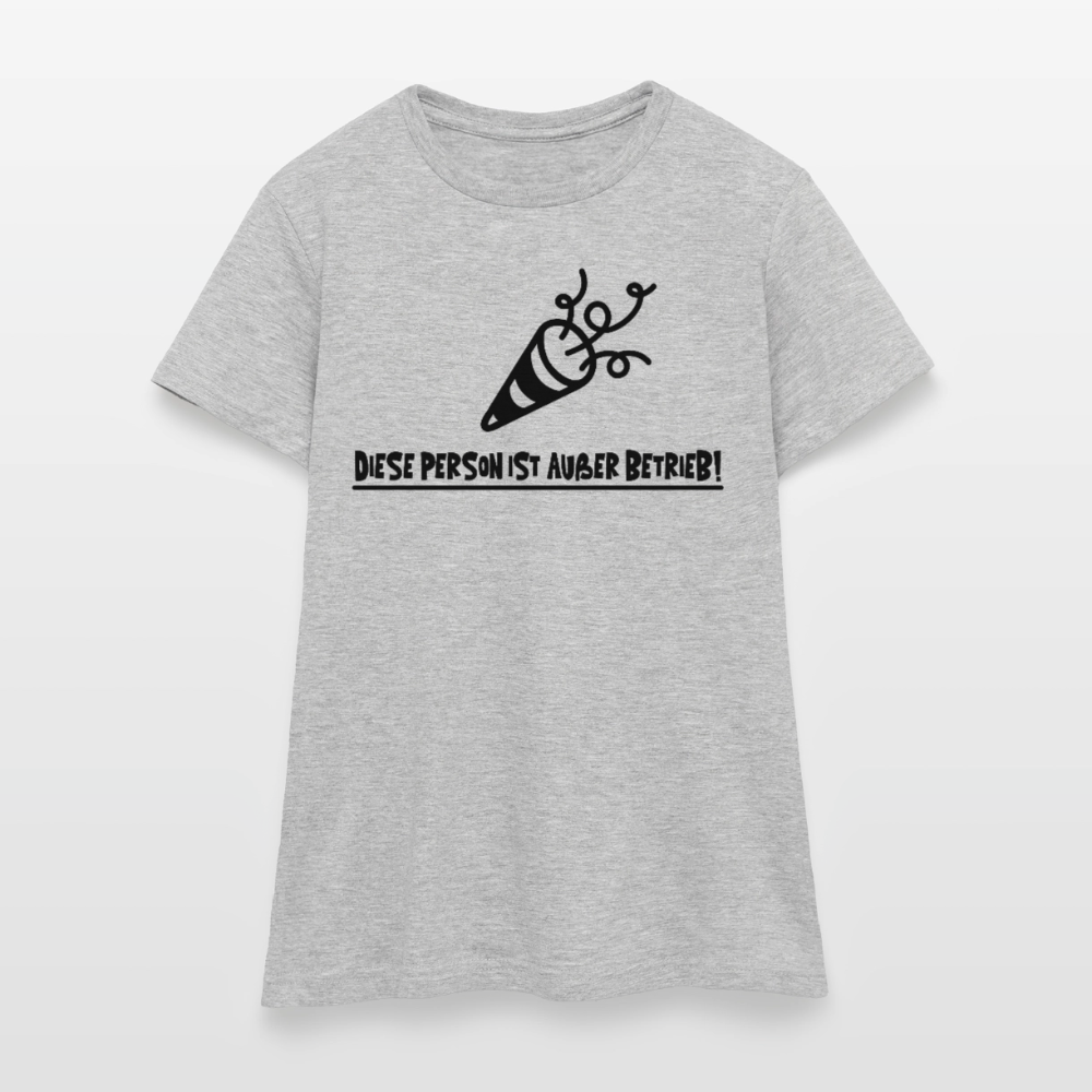 Frauen-T-Shirt "Diese Person ist außer Betrieb" - Grau meliert