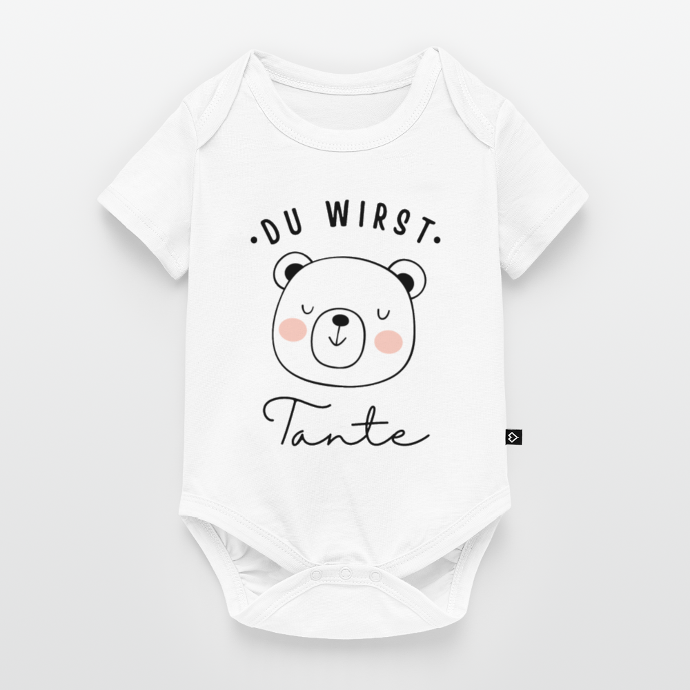 Baby Bio-Body "Du wirst Tante" (Teddybär-Motiv) - Weiß