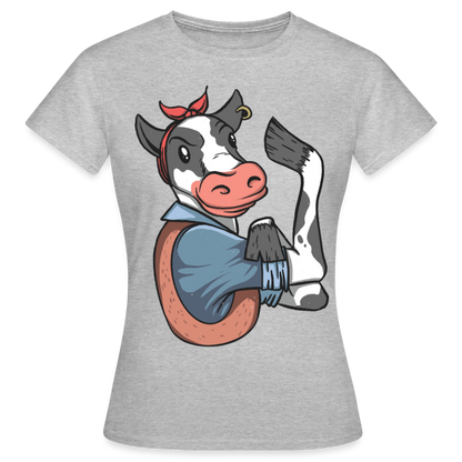 Frauen T-Shirt "Starke Kuh" - Grau meliert