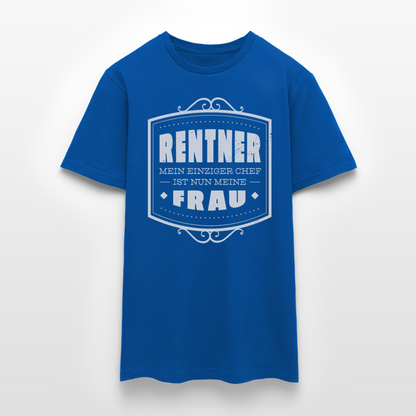Männer T-Shirt "Rentner - Mein einziger Chef ist nun meine Frau" - Royalblau