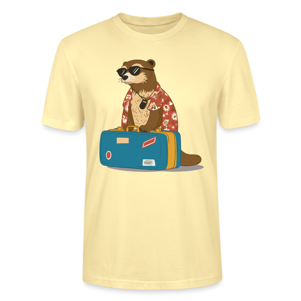 Männer Bio-T-Shirt "Otter mit Reisegepäck" - Creme