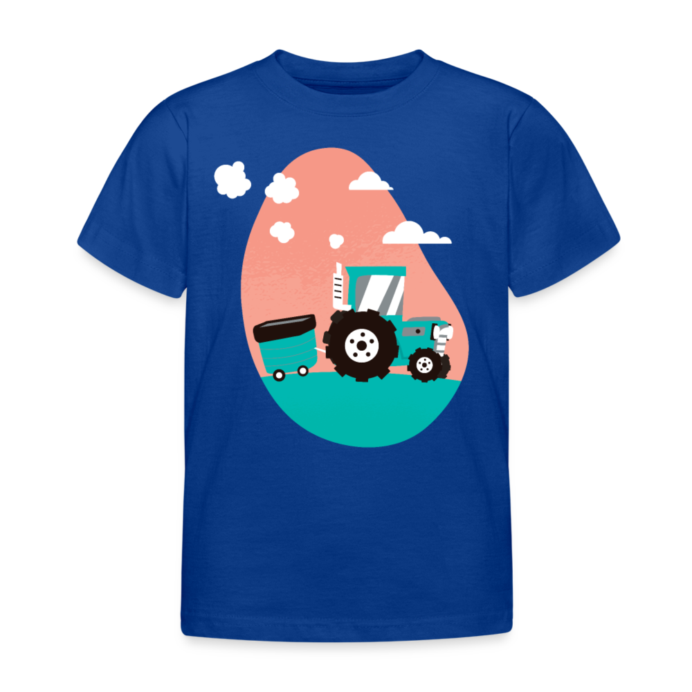 Kinder T-Shirt "Traktor auf der Farm" - Royalblau