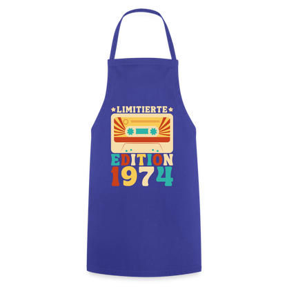 Kochschürze "Limitierte Edition seit 1972" (Retro-Stil) - Royalblau