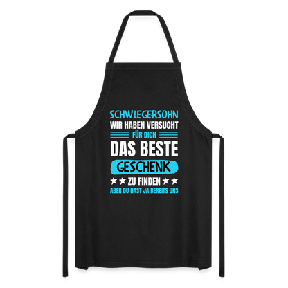 Kochschürze "Schwiegersohn, wir haben versucht für dich das beste Geschenk zu finden" - Schwarz