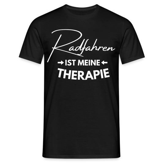 Männer T-Shirt "Radfahren ist meine Therapie" - Schwarz