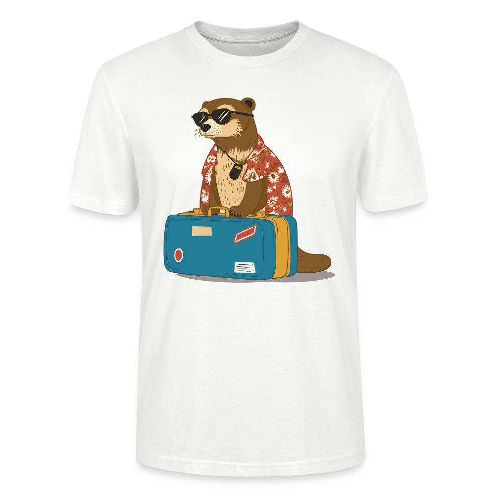 Männer Bio-T-Shirt "Otter mit Reisegepäck" - Weiß