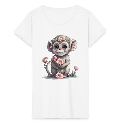 Frauen T-Shirt "Glücklicher Affe" - Weiß