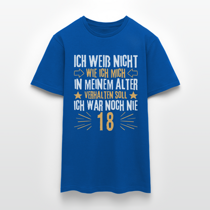 Männer T-Shirt "Ich war noch nie 18" - Royalblau