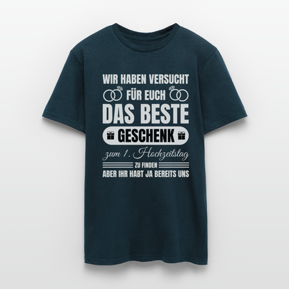 Männer T-Shirt "Das beste Geschenk zum 1. Hochzeitstag" (von Eltern) - Navy