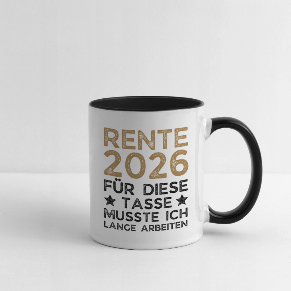 Tasse "Rente 2026 - Für diese Tasse musste ich lange arbeiten" - Weiß/Schwarz