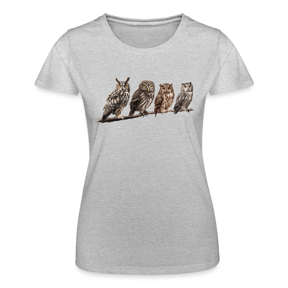 Frauen T-Shirt "Eulenmotiv" - Grau meliert