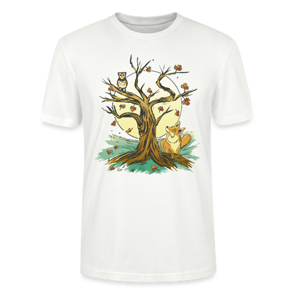 Unisex Bio-T-Shirt "Fuchs und Eule" - Weiß