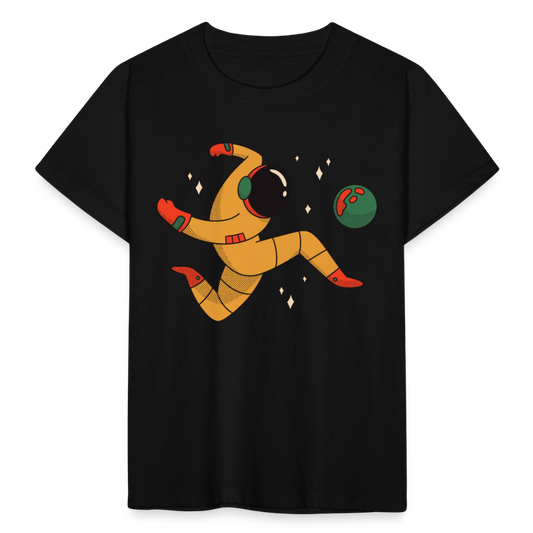 Kinder T-Shirt "Astronauten Fußballer" - Schwarz