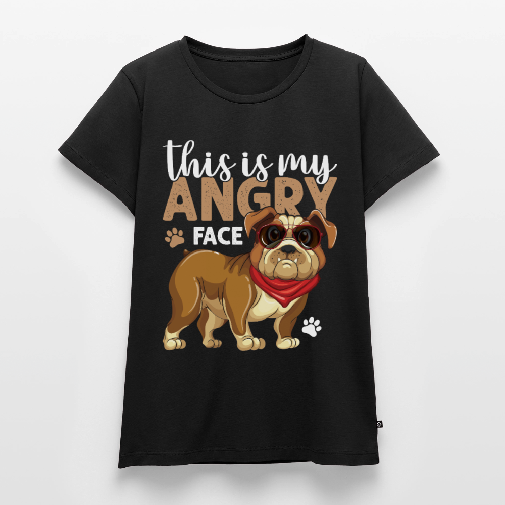 Frauen Bio T-Shirt "This is my angry face" - Schwarz