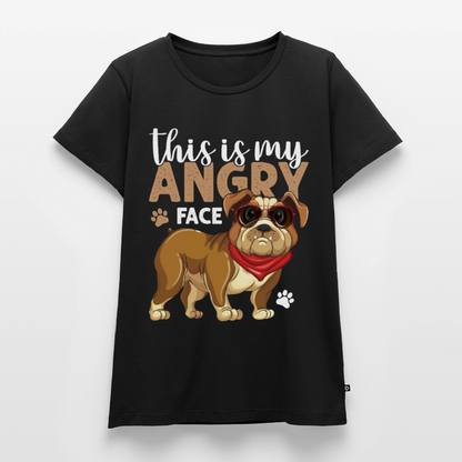 Frauen Bio T-Shirt "This is my angry face" - Schwarz