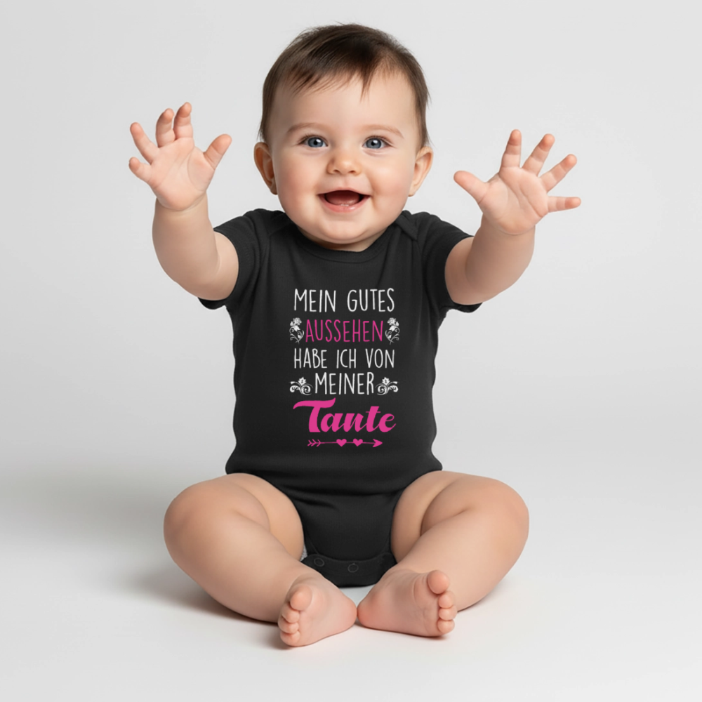 Baby Body "Mein gutes Aussehen habe ich von meiner Tante" - Schwarz