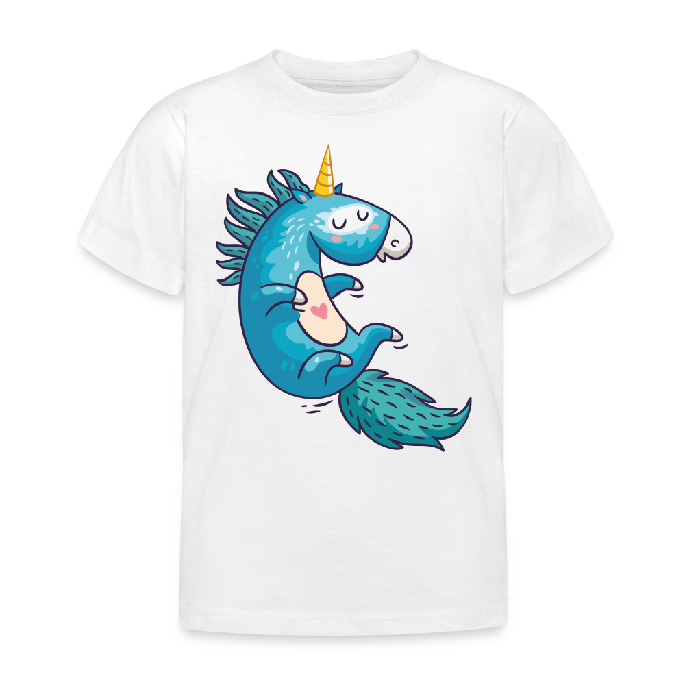 Kinder T-Shirt "Nettes Einhorn" - Weiß