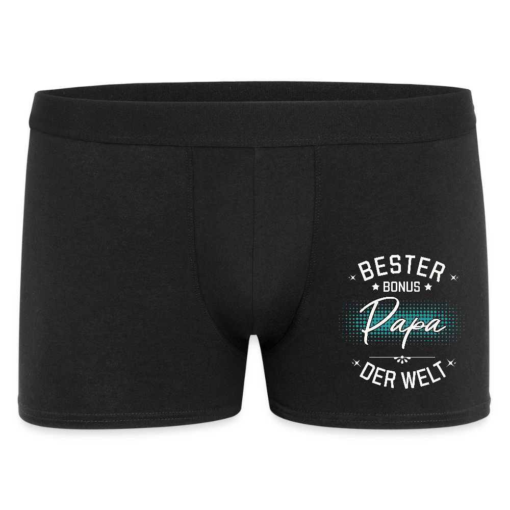Männer Boxer Shorts "Bester Bonus Papa der Welt" - Schwarz